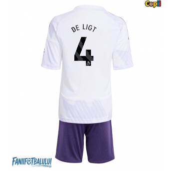 Manchester United Matthijs de Ligt #4 Echipament de Fotbal Replică 2025-26 Copii Deplasare (+ Șorturi)